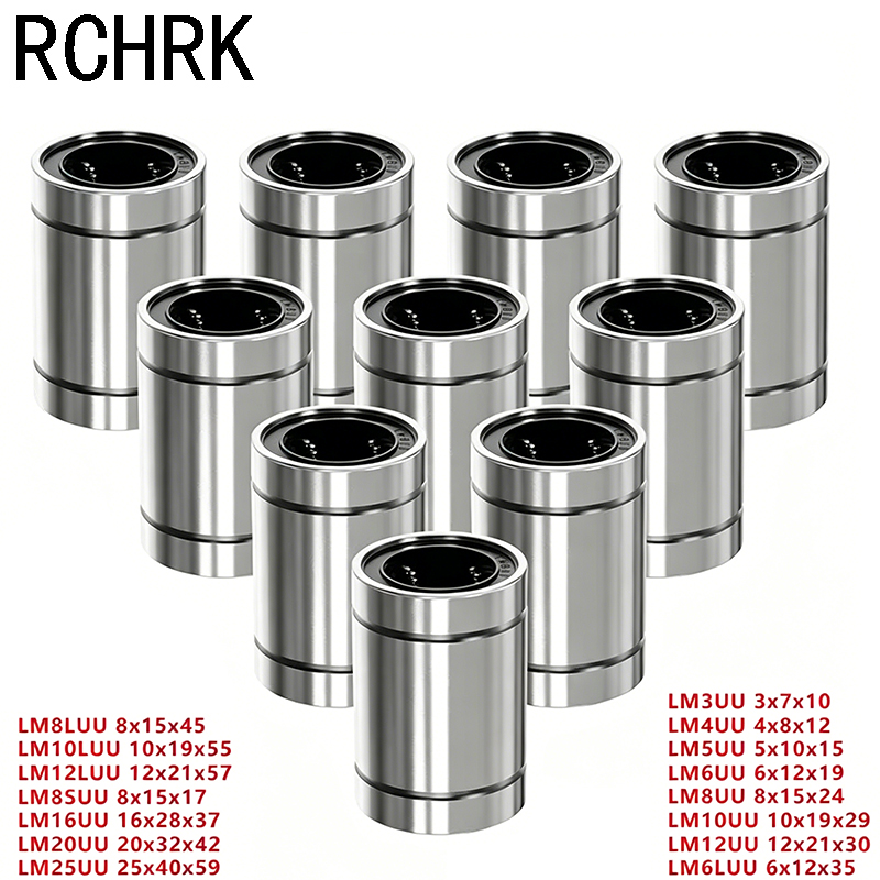 Linear Rod 8Mm - ลูกปืนเม็ดกลมแบบเส้นตรง LM8UU LM10UU LM16UU LM12UU จำนวน