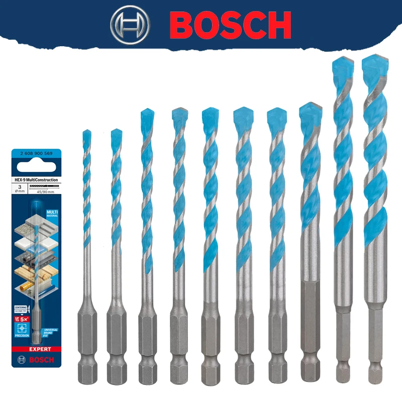 Drill Bit Set - BOSCH EXPERT HEX-9 ดอกสว่านเจาะคอนกรีต กระเบื้องอ่อน ดอกสว่านเกลียวความแข็งสูง