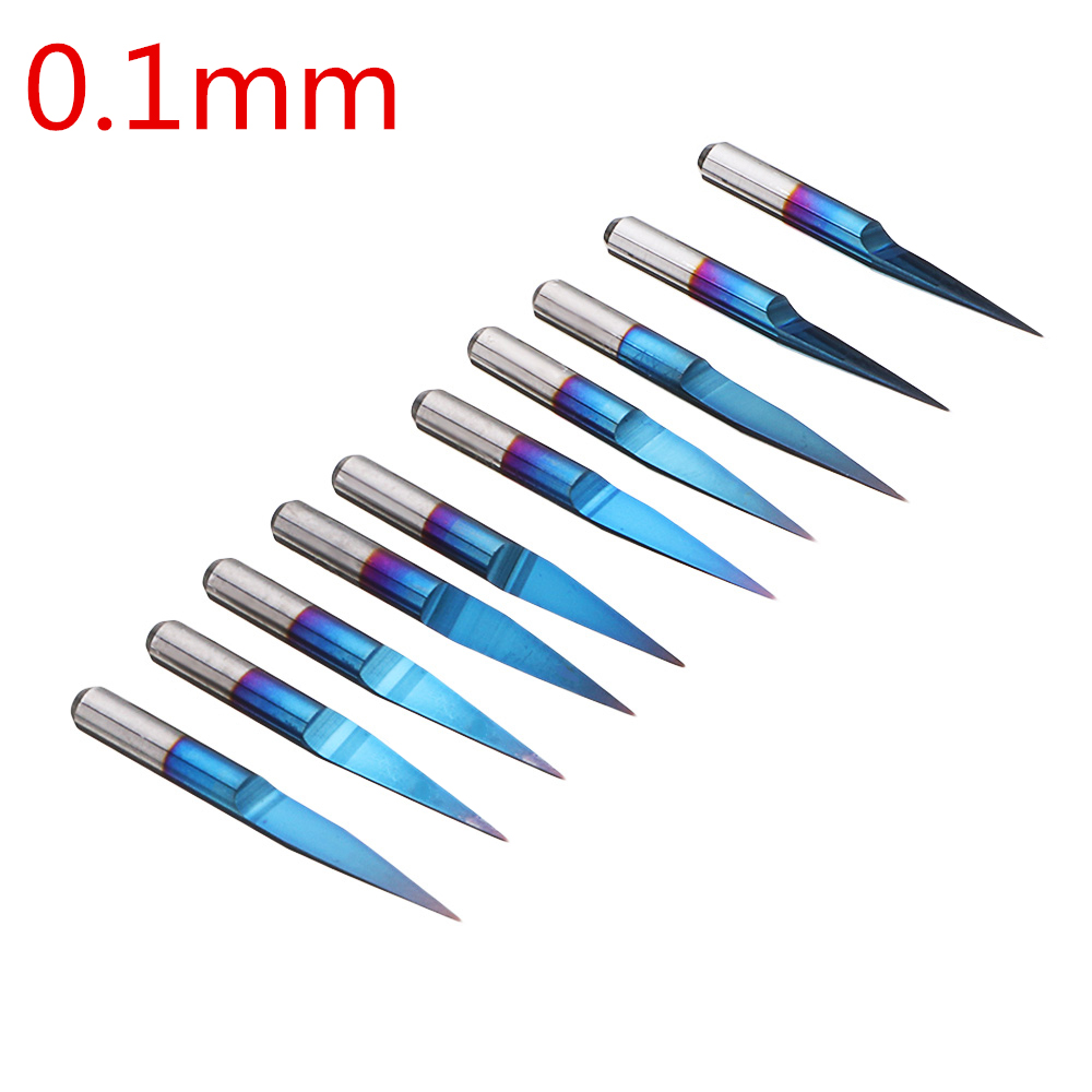 End Mill - ดอกกัด PCB เคลือบสีน้ำเงินขนาด 3.175 มม. สำหรับงานกัด