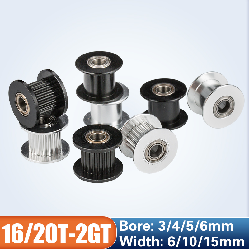 Gt2 Belt - GT2 Idler Timing รอก16ฟัน20ฟัน3มม.หรือ5มม.Bore พร้อมลูกปืนสำหรับ3D ชิ้นส่วนเครื่องพิมพ์