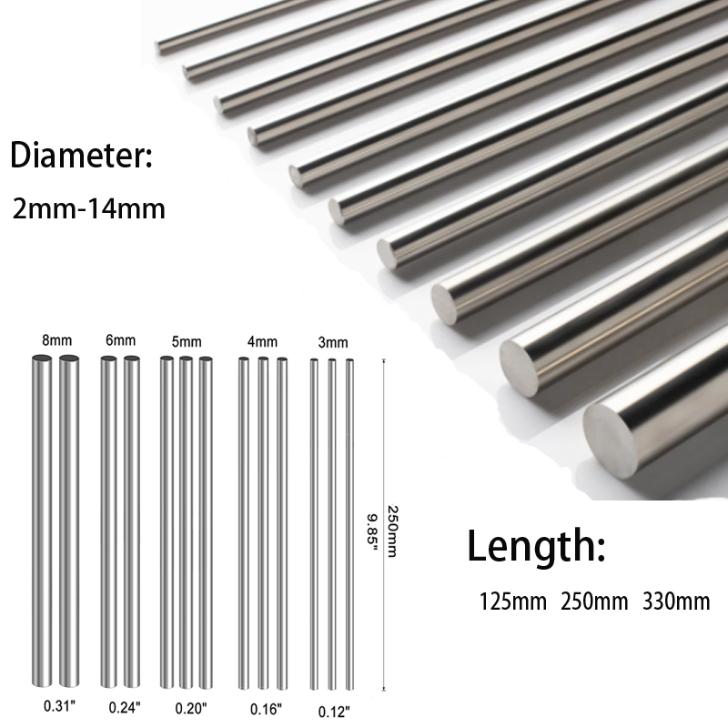 Linear Rod 8Mm - 1/5 PC สแตนเลสสตีลรอบ Rod เครื่องกลึงบาร์สต็อกสารพันสําหรับ DIY