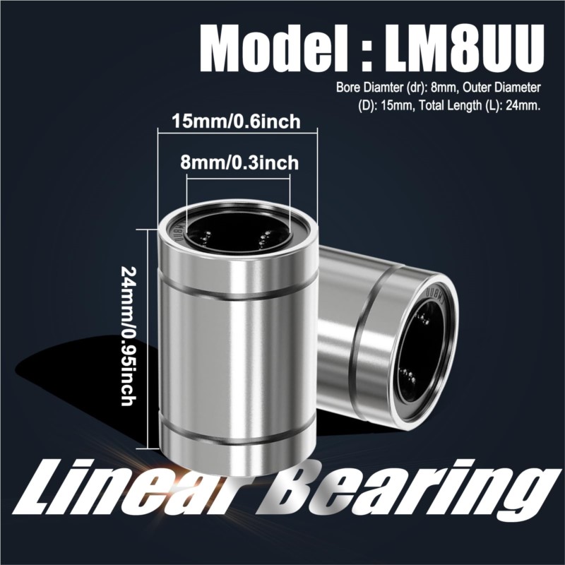 ลูกปืนเม็ดกลมแบบเส้นตรง LM8UU  - Linear Rod 8Mm บทวิจารณ์และราคา