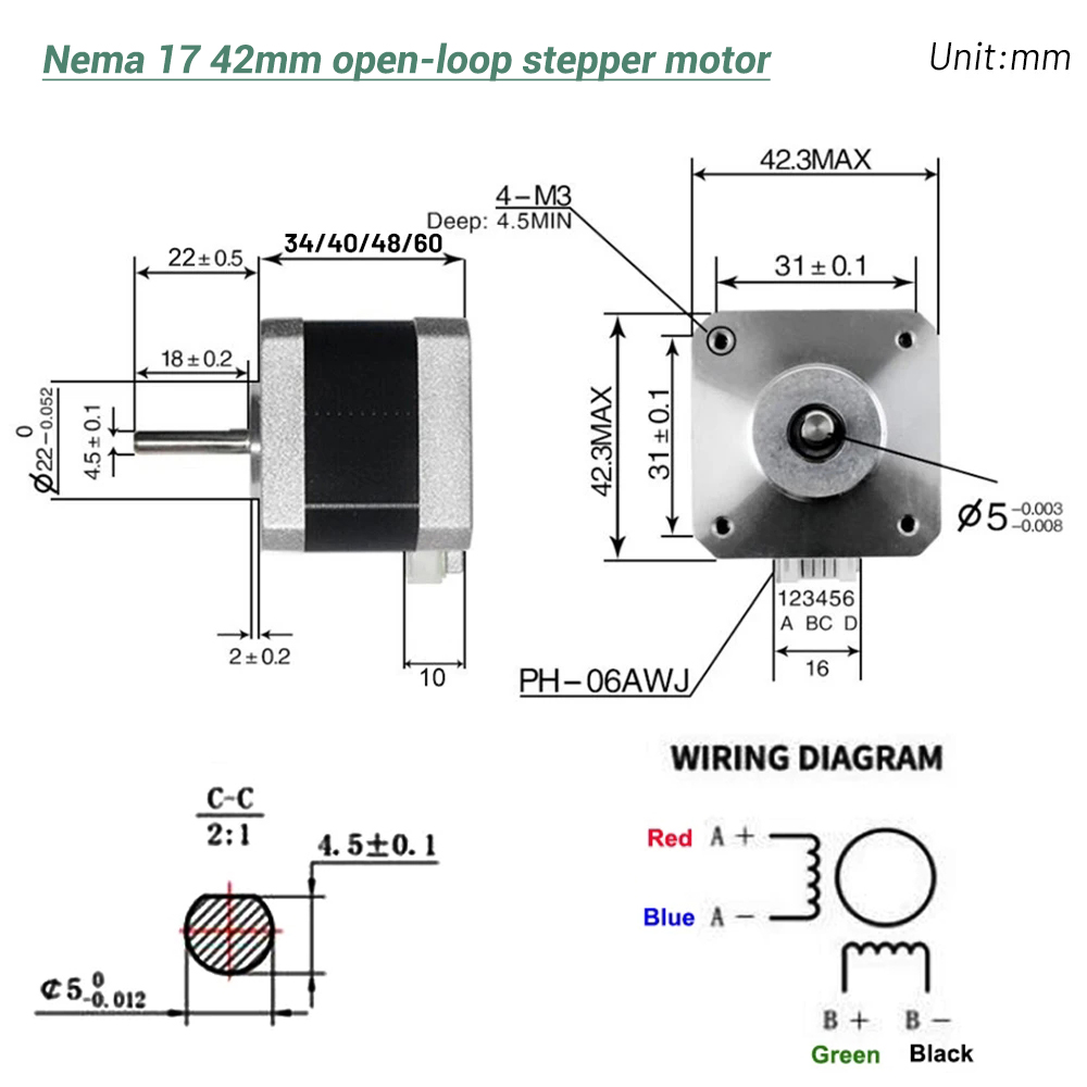 มอเตอร์สเต็ปเปอร์ Nema17 รุ่น  - Nema 17 Stepper บทวิจารณ์และราคา