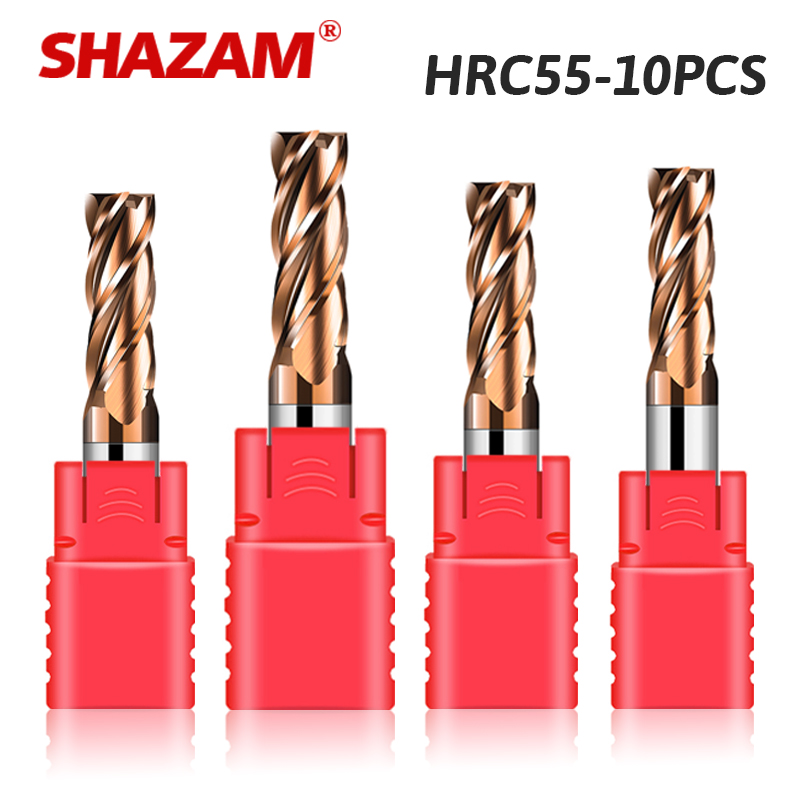 Shazam HRC55 4ก้านแบบปลายแบน4ข - End Mill Set บทวิจารณ์และราคา